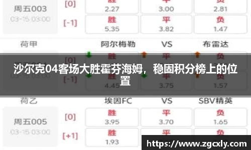 沙尔克04客场大胜霍芬海姆，稳固积分榜上的位置