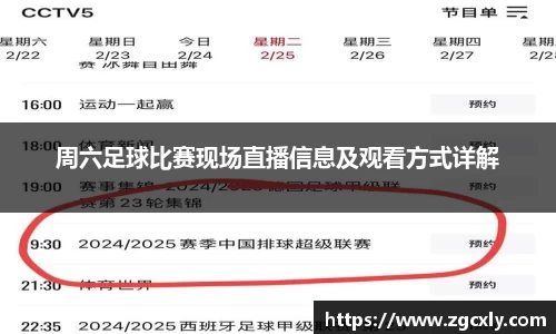 周六足球比赛现场直播信息及观看方式详解